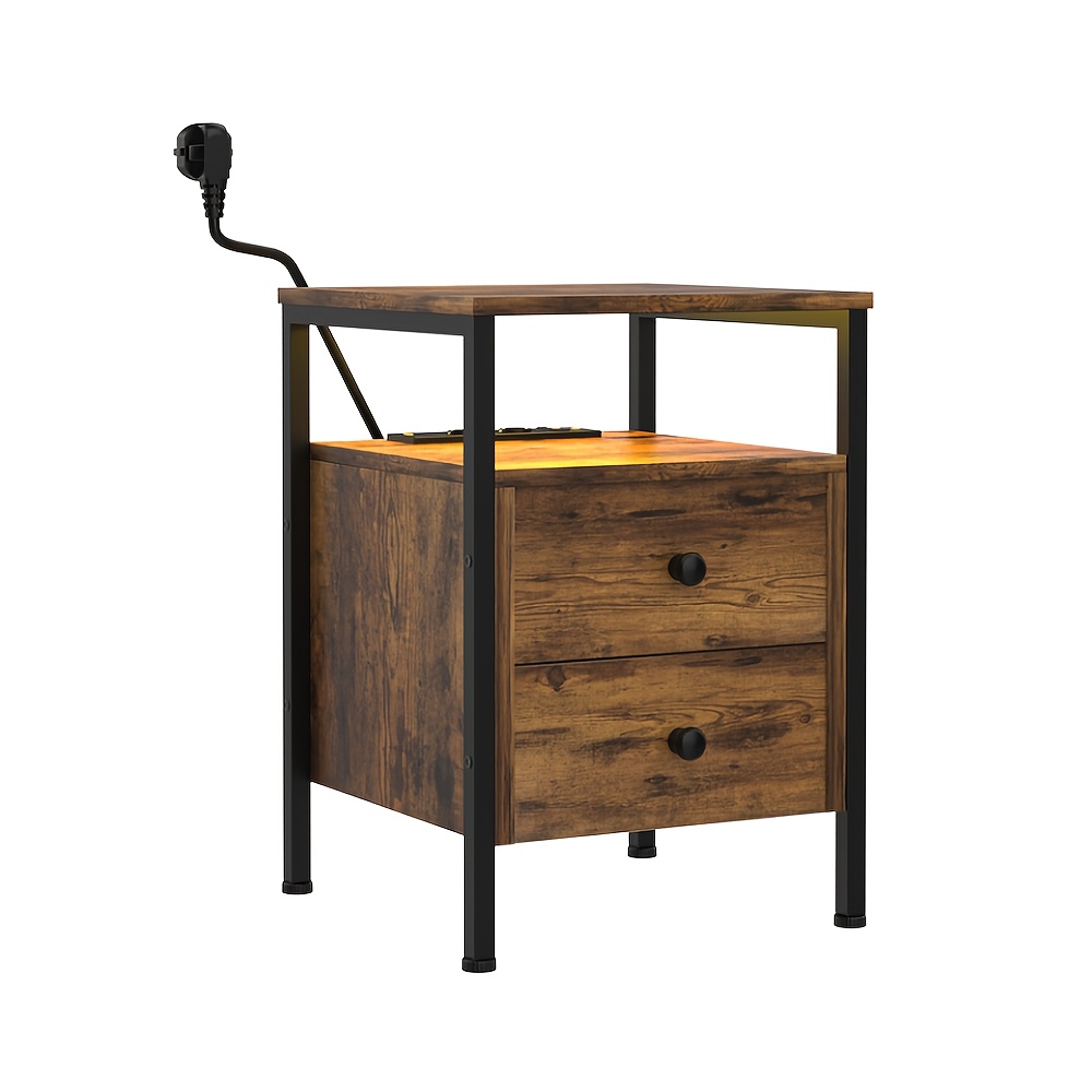 Living Room Side Table, Living Room Storage Table, Bedside Table, Bedroom Storage Cabinet, Suitable For Living Room And Bedroom, Brown