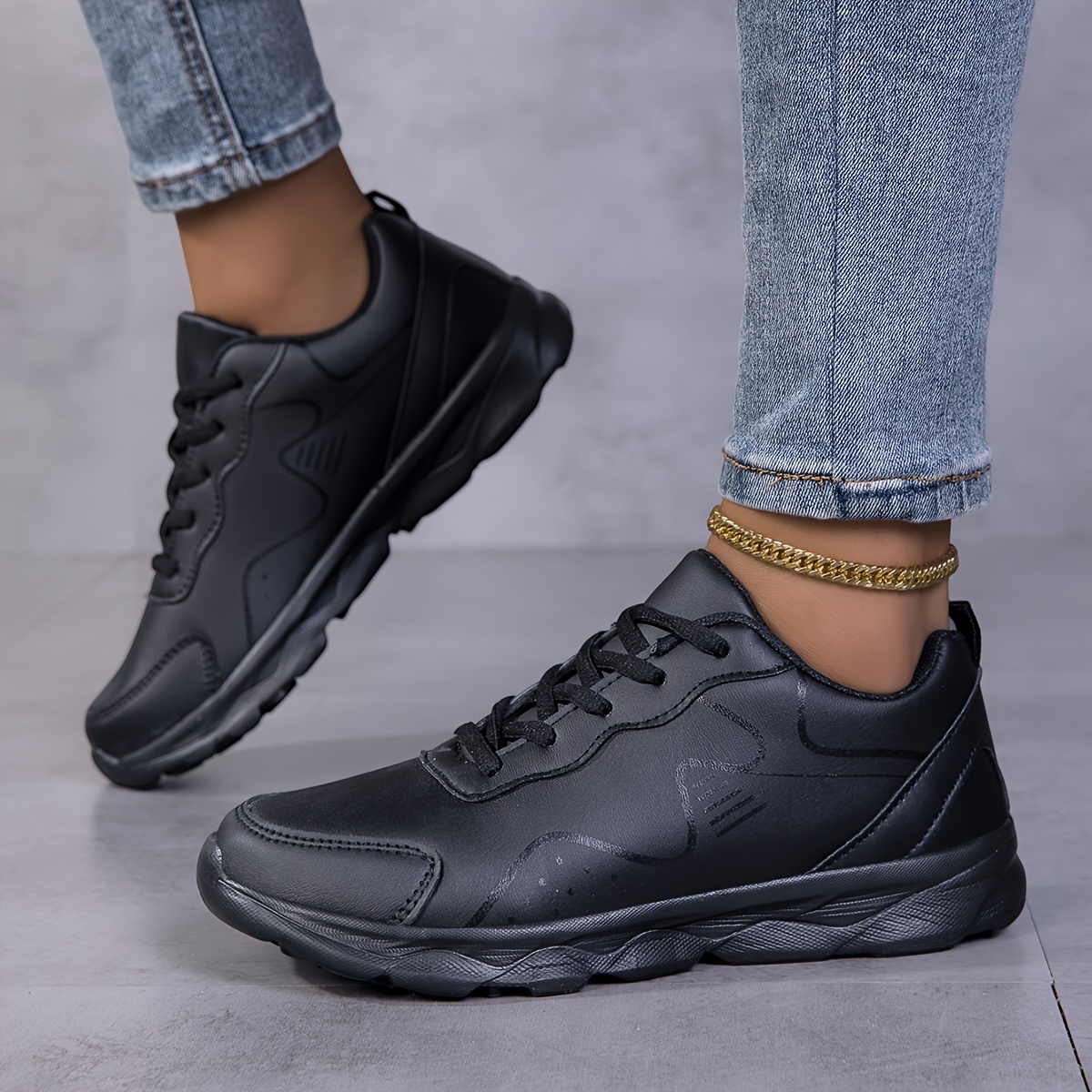 Trendy Black Lightweight EVA Sole Women'S Casual sneakers