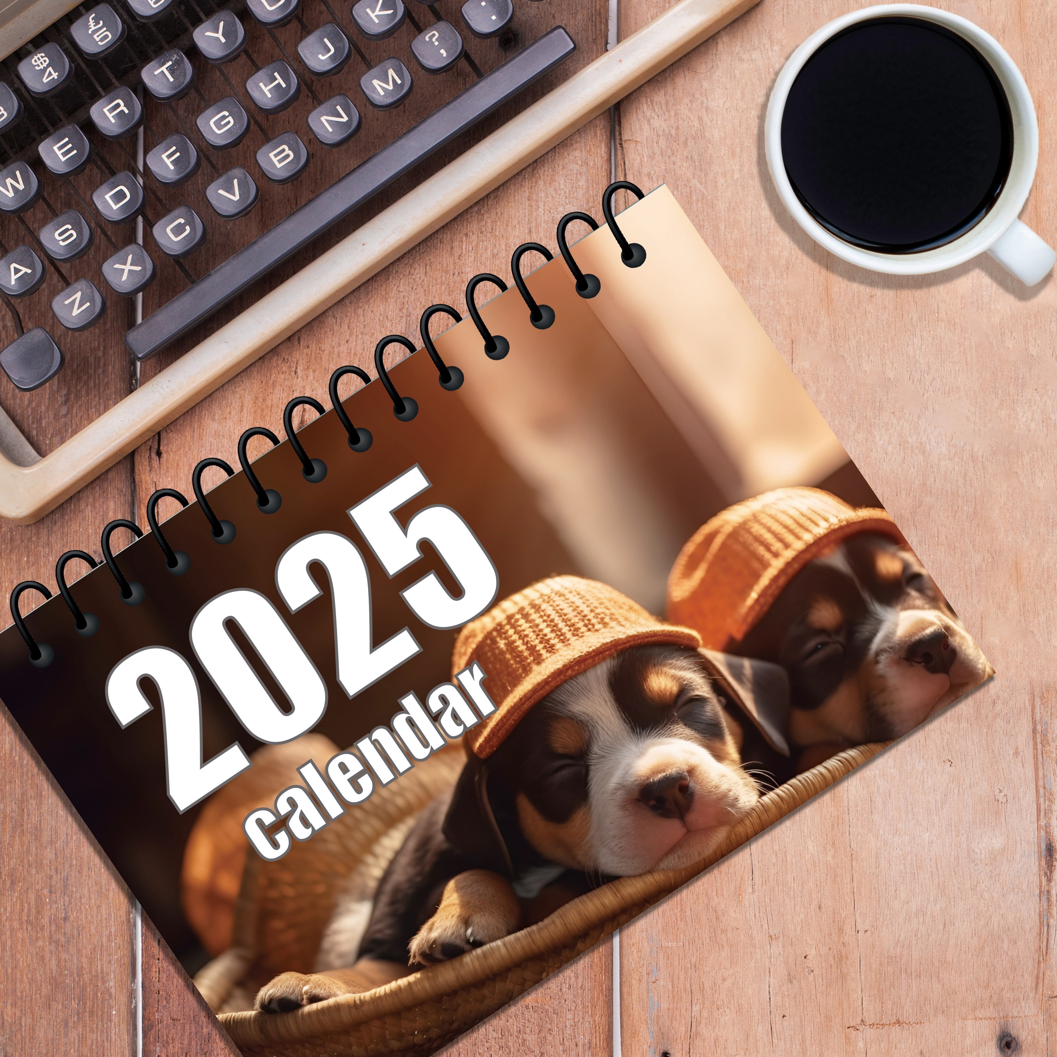 

2025 Monthly Wall Calendar With Cute Dog Illustrations, English Language, Ideal For Halloween, Christmas, And Holiday Gifts