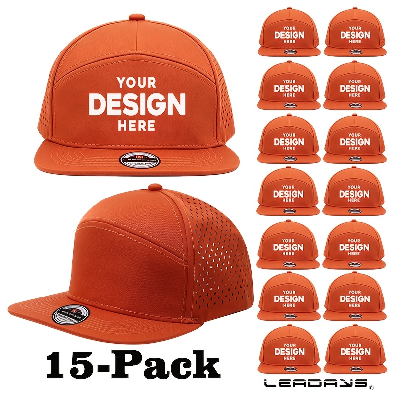 15-Pack Customizable Performance Snapback Hats for Men and Women