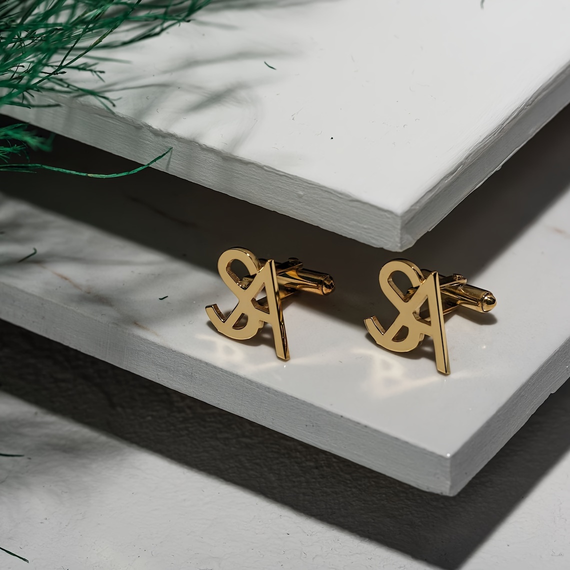 Customizable Elegant Stainless Steel Cufflinks with Initials