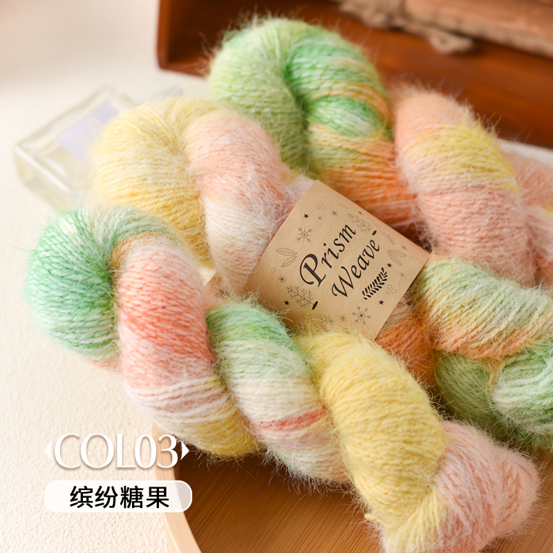 TEMU [3 Écheveaux/300G] Fil Mélange Laine Mérinos , Crochet 4.0Mm, Aiguille à Tricoter 4.5Mm, Idéal pour Tricoter Bonnets, Écharpes, Pulls, Gilets,