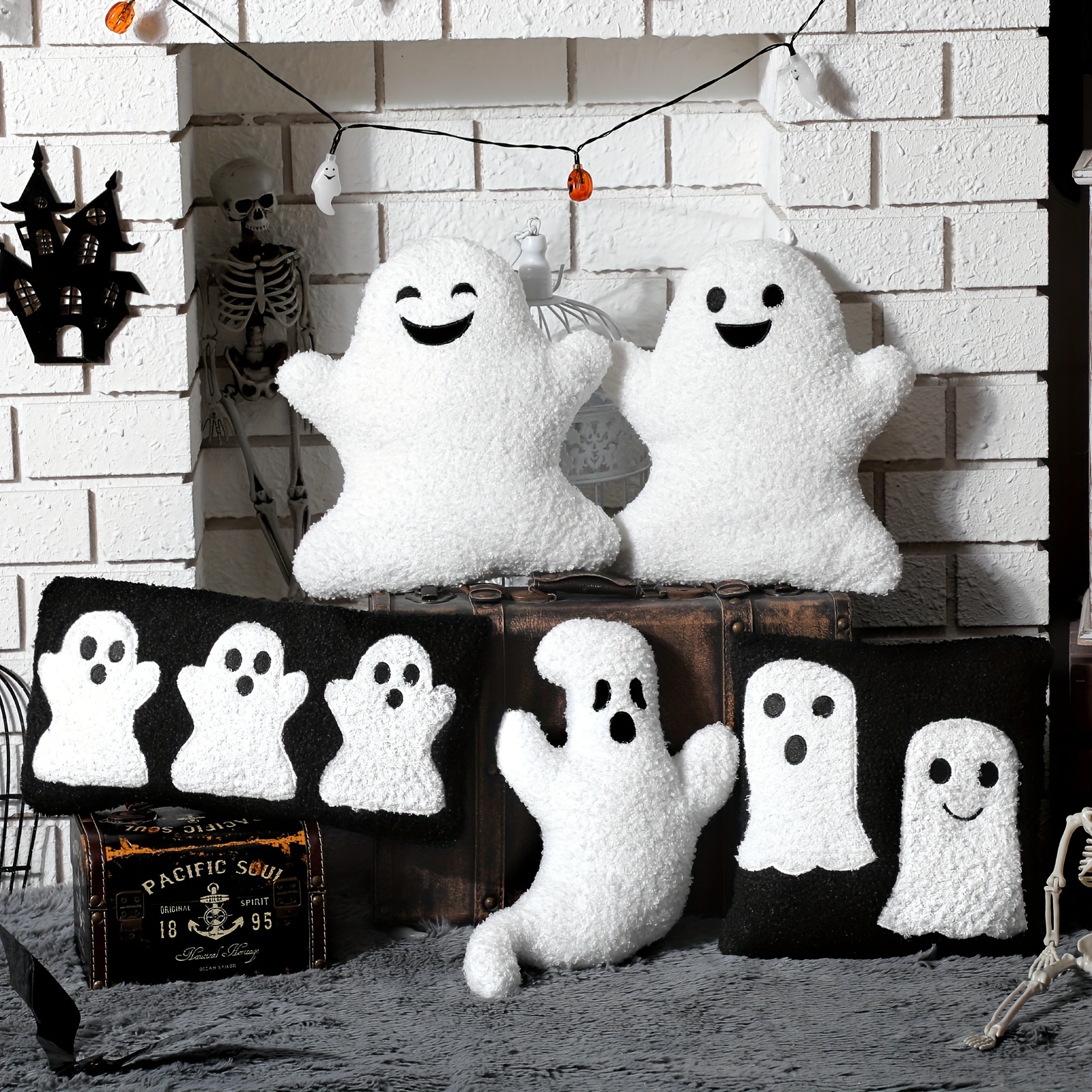 

5 Pcs Halloween Pillows Halloween Decorative Plush Halloween Decoration For Sofa Bed Decor