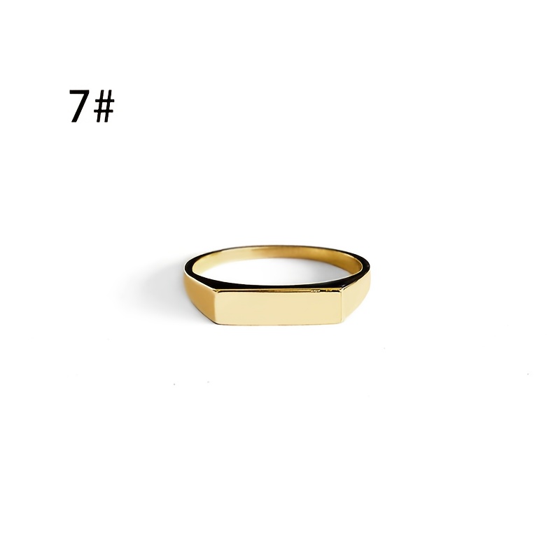 TEMU Women's Custom Square Bar Ring - Personalized Name/date Engraving - Fine Jewelry Gift, Perfect Gift For Girlfriend, Wife, Mother, Perfect Gift