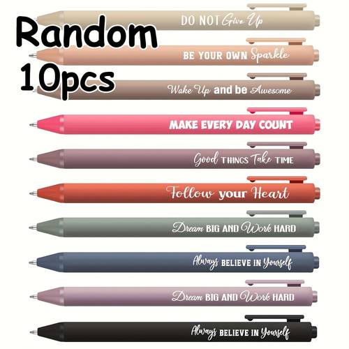 10 retractable ballpoint pens motivational pencils bulk quote pencils positive energy sayings gifts suitable for women men and teachers with black ink