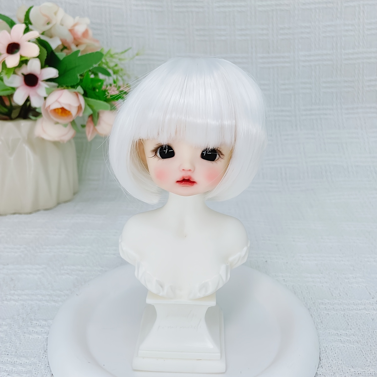 1/4 BJD Puppenperücke - Weiche Hochtemperatur-Seide Für 18,5-21cm Kopfumfang