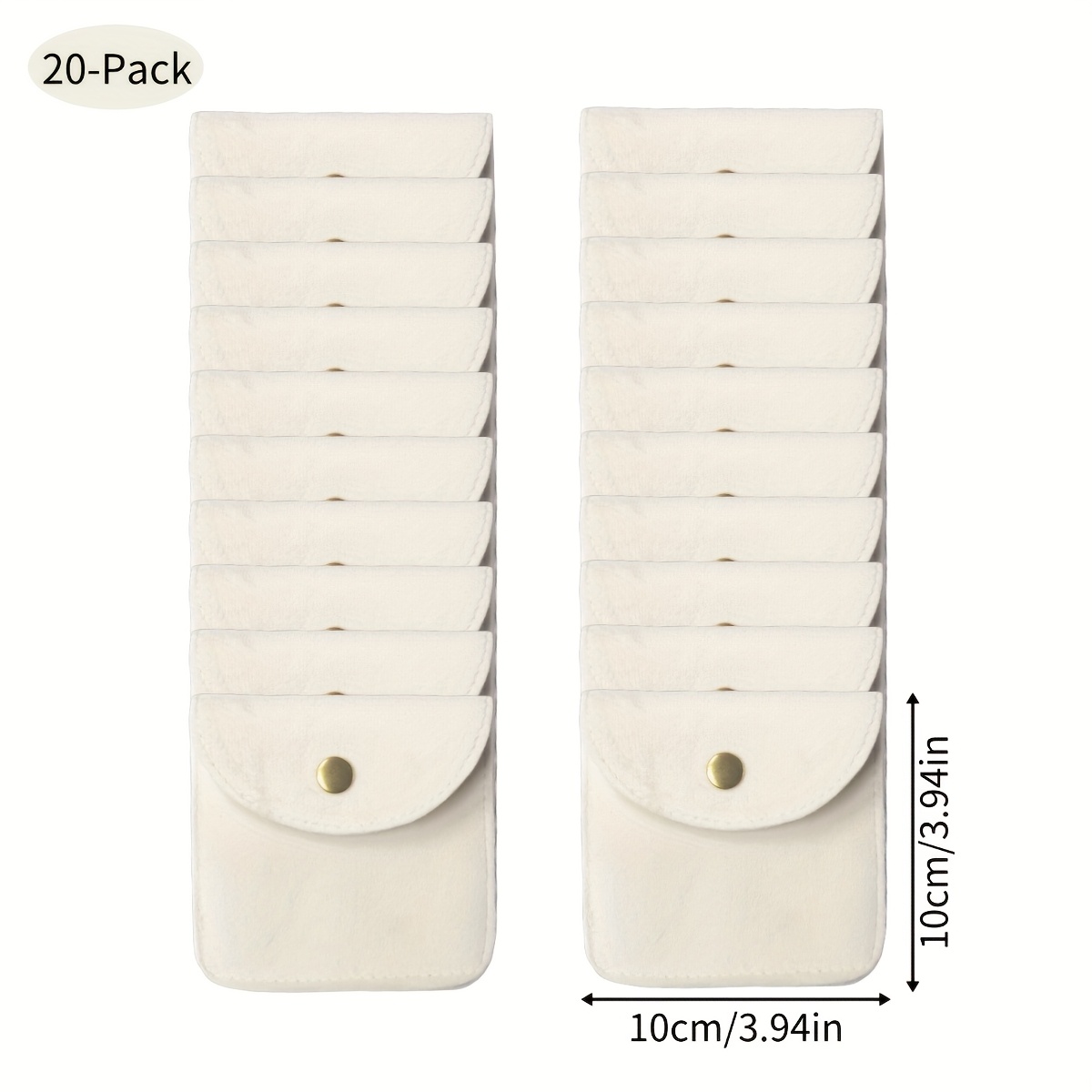 TEMU Home Organization Jewelry Storage Bag 20pcs Set Velvet Snap Button Jewelry Earrings Rings Watch Portable Anti-scratch Storage Box Organizer Bag