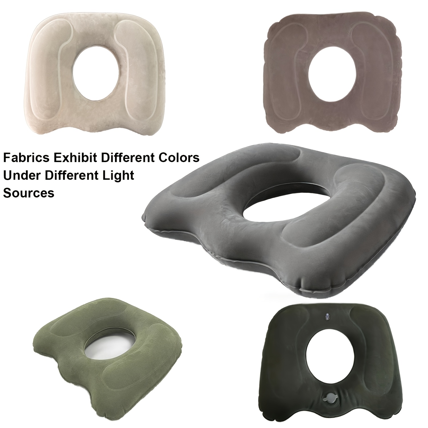 1pc inflatable seat cushion with adjustable firmness flocked pvc cover   for hemorrhoid portable for     use ideal for prolonged sitting post surgery fatigue relief single seat sofa compatible Product details 6