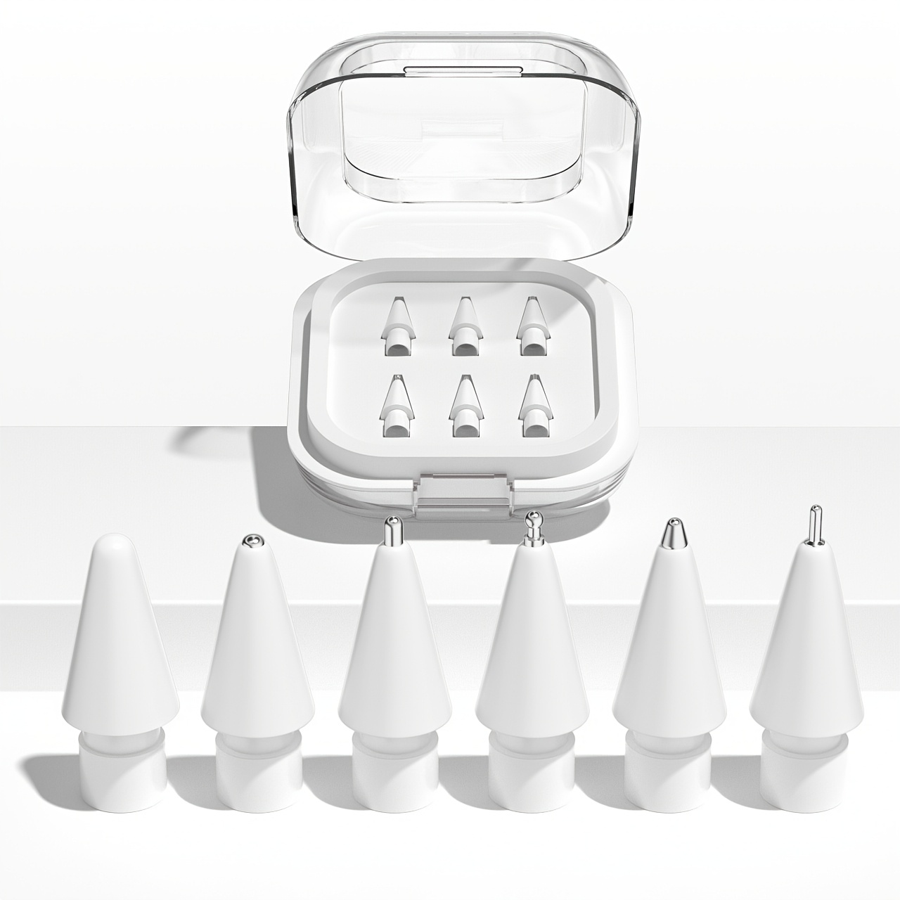 E-shop Leise schwarze Spitze, modifizierte Feder, passend für Apple Pencil Feder 1./2. Generation, gemischtes Paket mit 6 Stück
