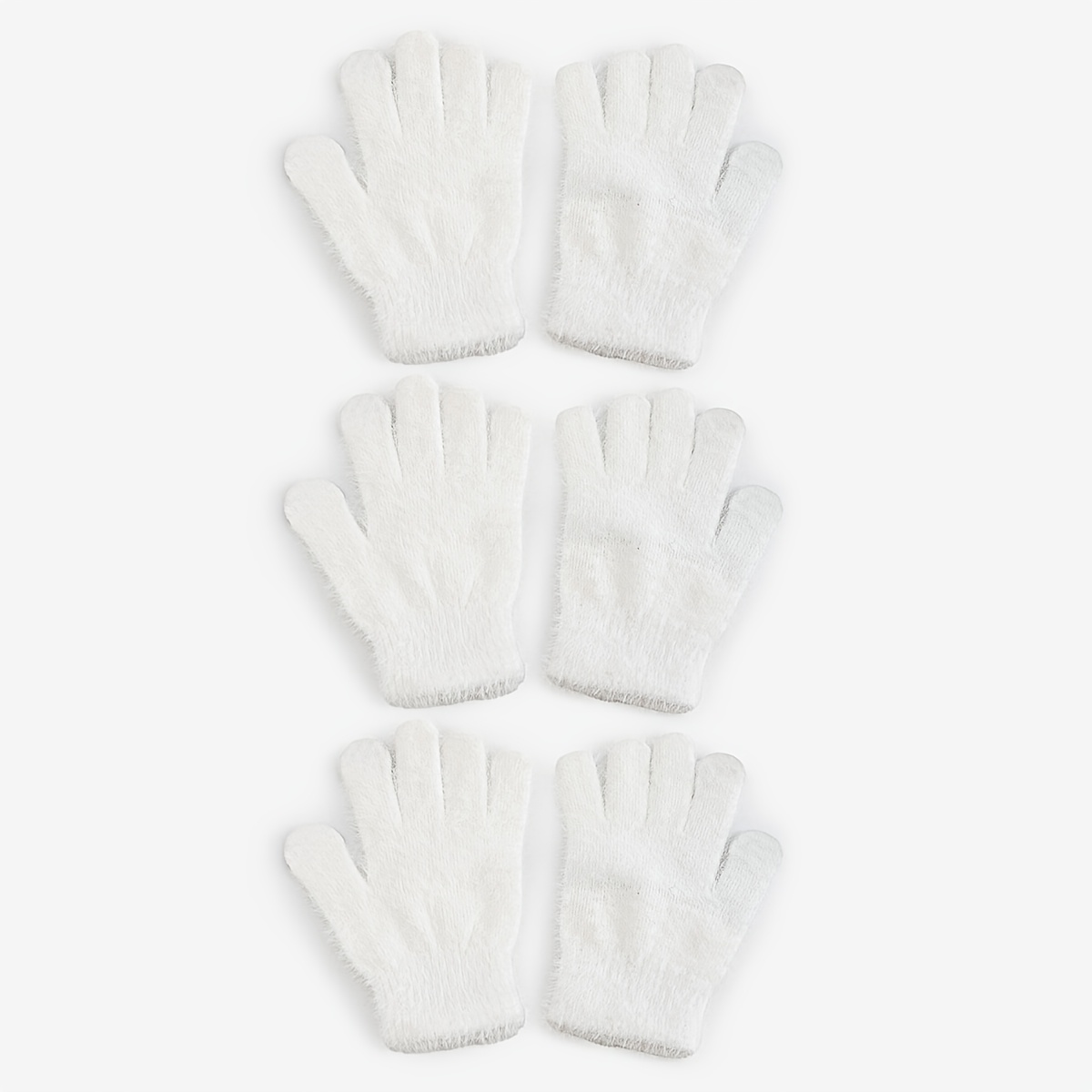 TEMU Lot de 3 paires de gants duveteux, gants d'hiver chauds en peluche à doigts entiers, gants et extensibles pour temps froid, gants à doigts