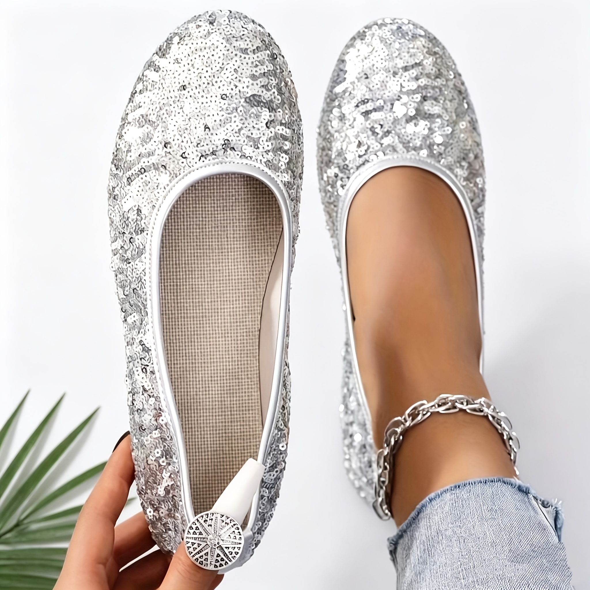 green emerald velvet dress Pointed Glitter Heel Dress Shoes for Petite Feet MS356 US3(eu33)=UK1(215mm) / Silver / 8cm main image 1