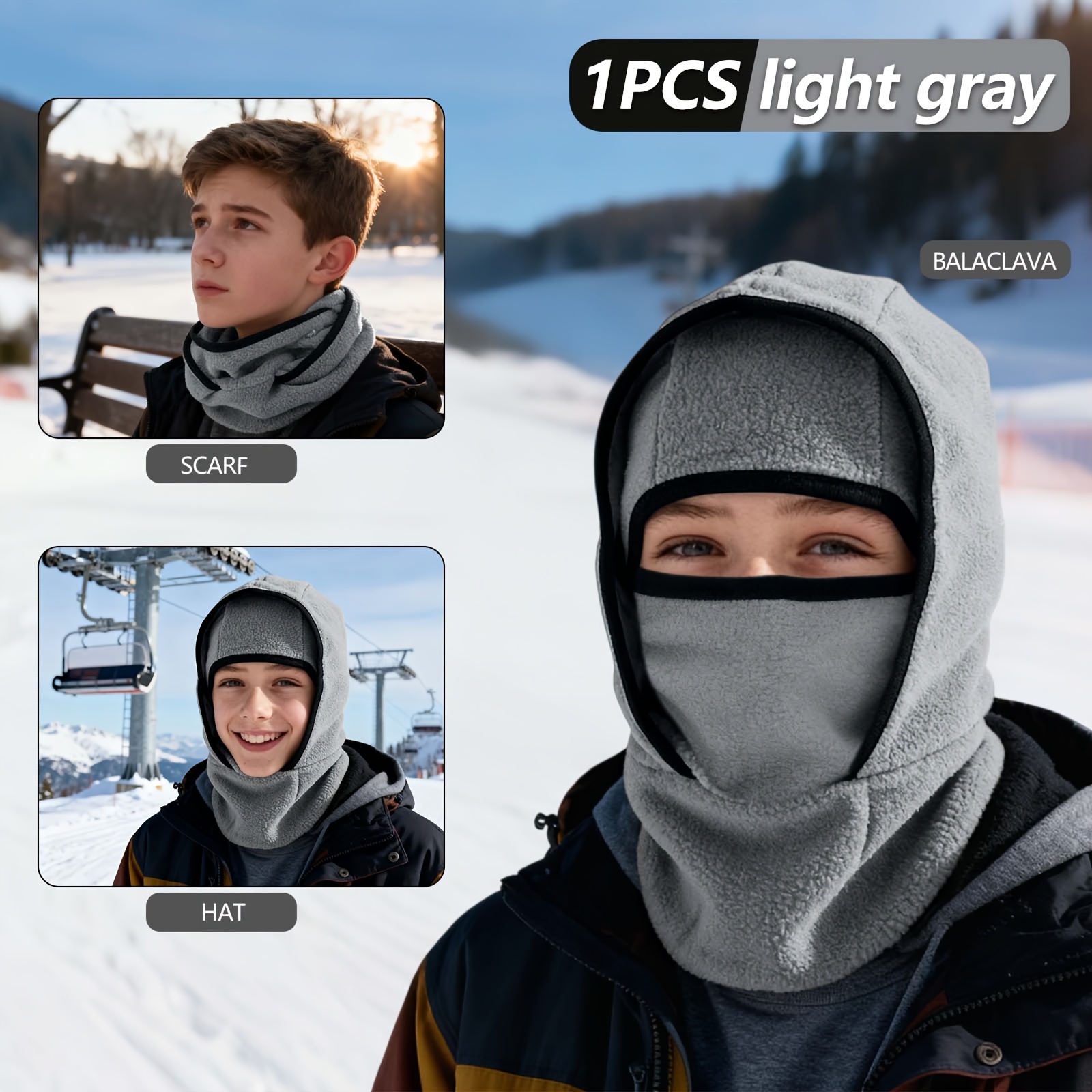 TEMU -proof And Warm Cap Suitable For Men And Women Aged 14 To 19 For Autumn And Winter. -piece Cap That Can Protect , Neck, And Neck. A Thickened