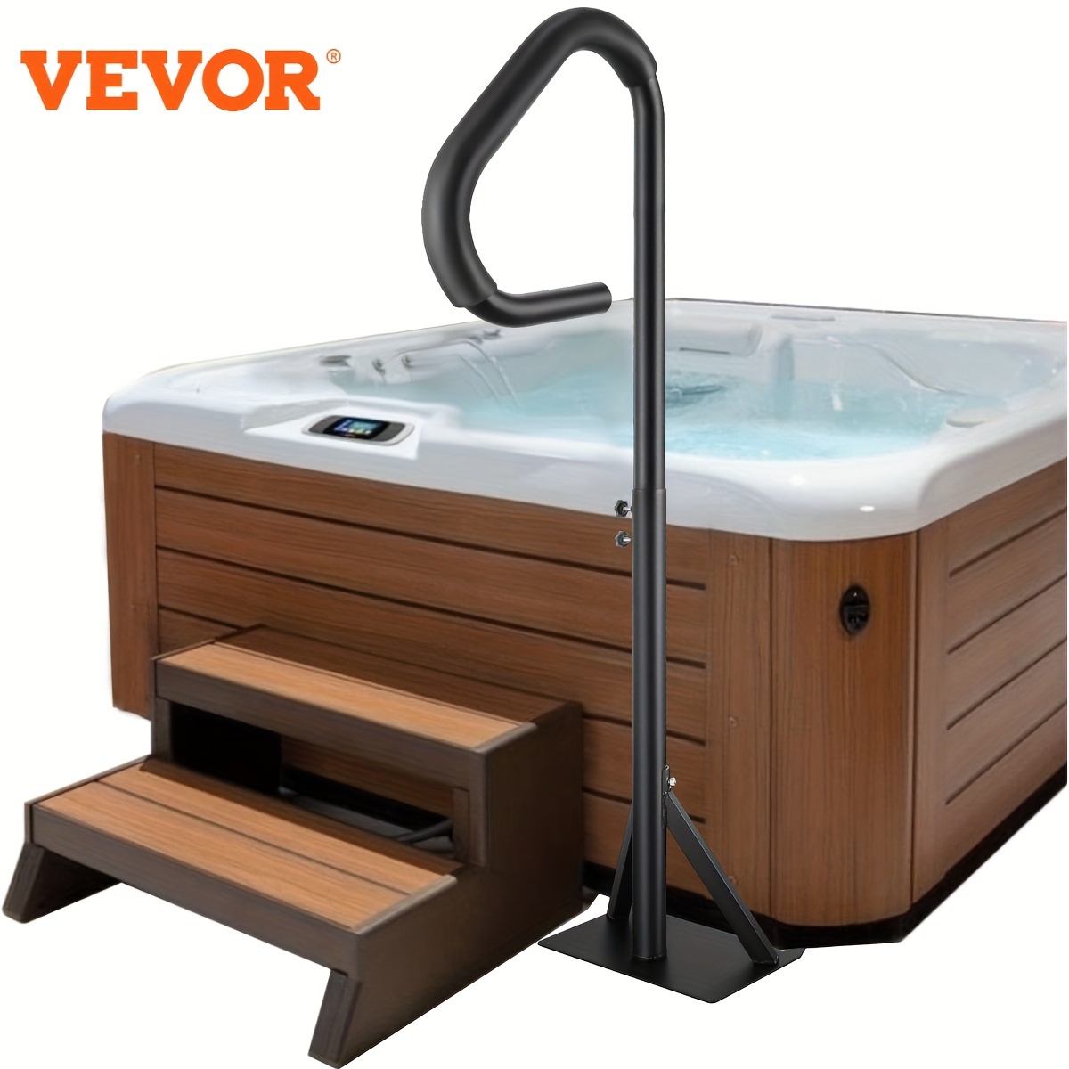 

Vevor Hot Tub Handrail, 360 Rotatable Spa Side Handrail With 35"-57" Adjustable Height, Rust-proof Aluminum Spa Step Hot Tub Hand Rail With Slide-under For Indoor & Outdoor, 600lbs Capacity