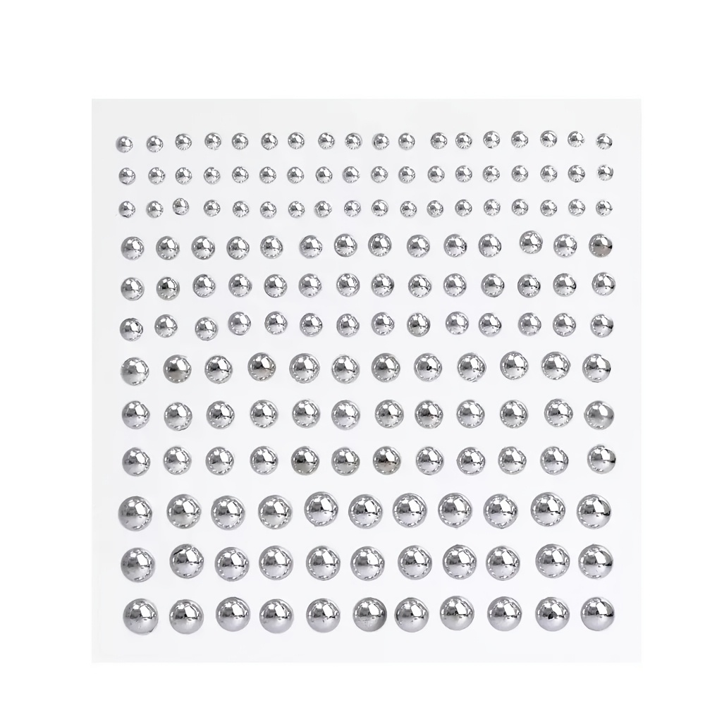 Image of 3d Simulation Multi-particle Silvery White Rhinestone Decoration Drill Sticker Music Festival Y2k Makeup Prom Eye Bridal Face Decoration Drill Sticker