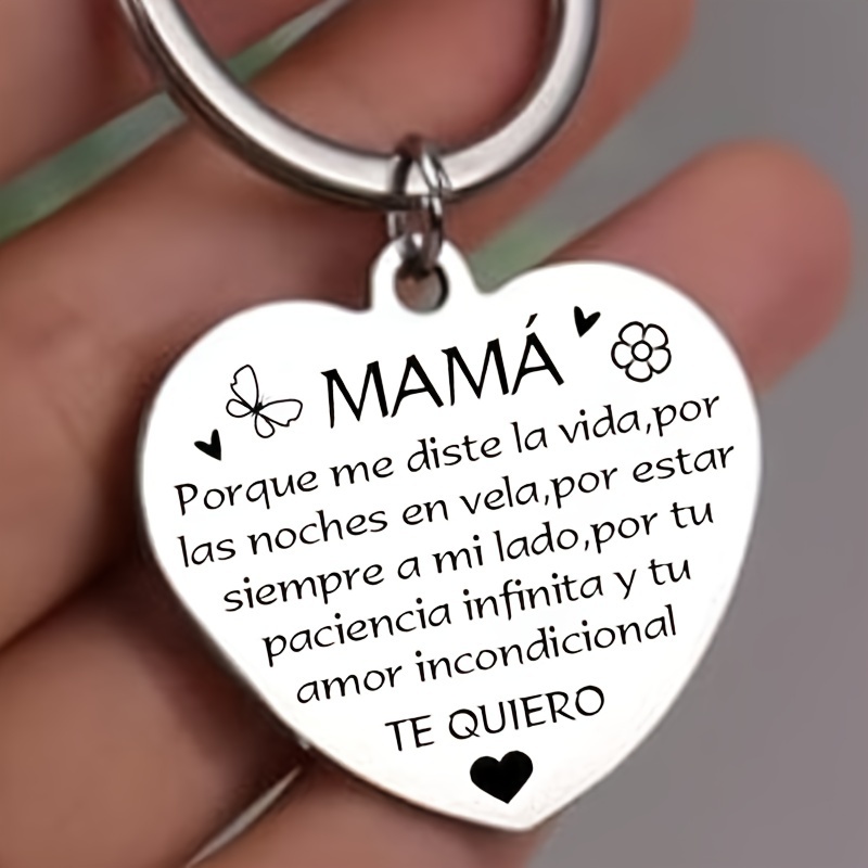 

-shaped Steel Mom Keychain For Mom Son, Engraved Of Keychain, For , , Day