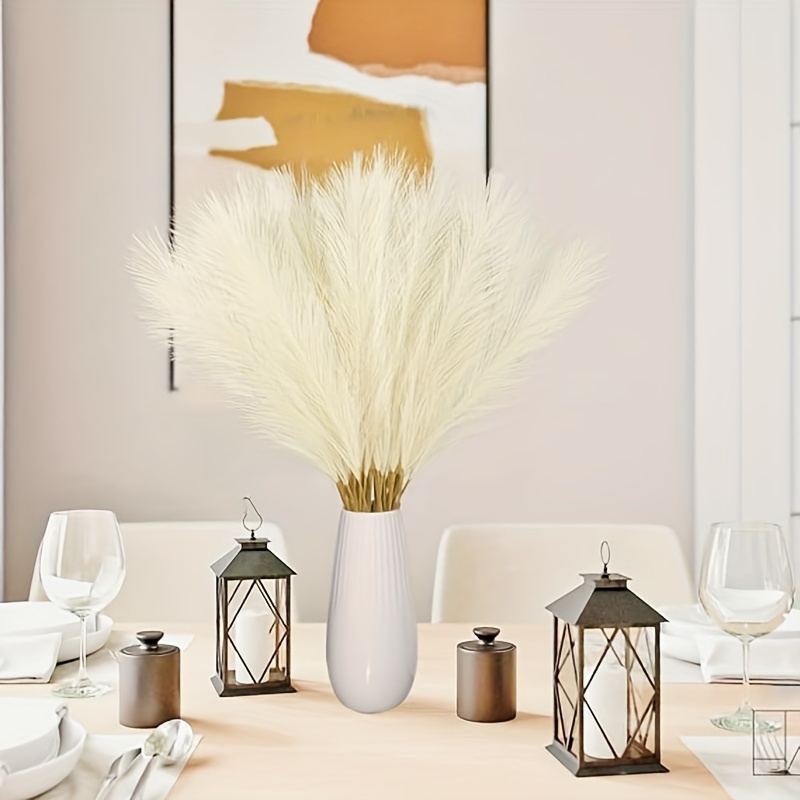 10 Pezzi/20 Pezzi-canna Artificiale, Erba Finta Peluche Alta 55cm/21.65in ,  Ampi Rami Di Pampas Per Riempire Vasi Da Terra, Adatto Per Decorazioni  Bohémien Di Casa, Cucina, Stanza, E Matrimoni (blu)