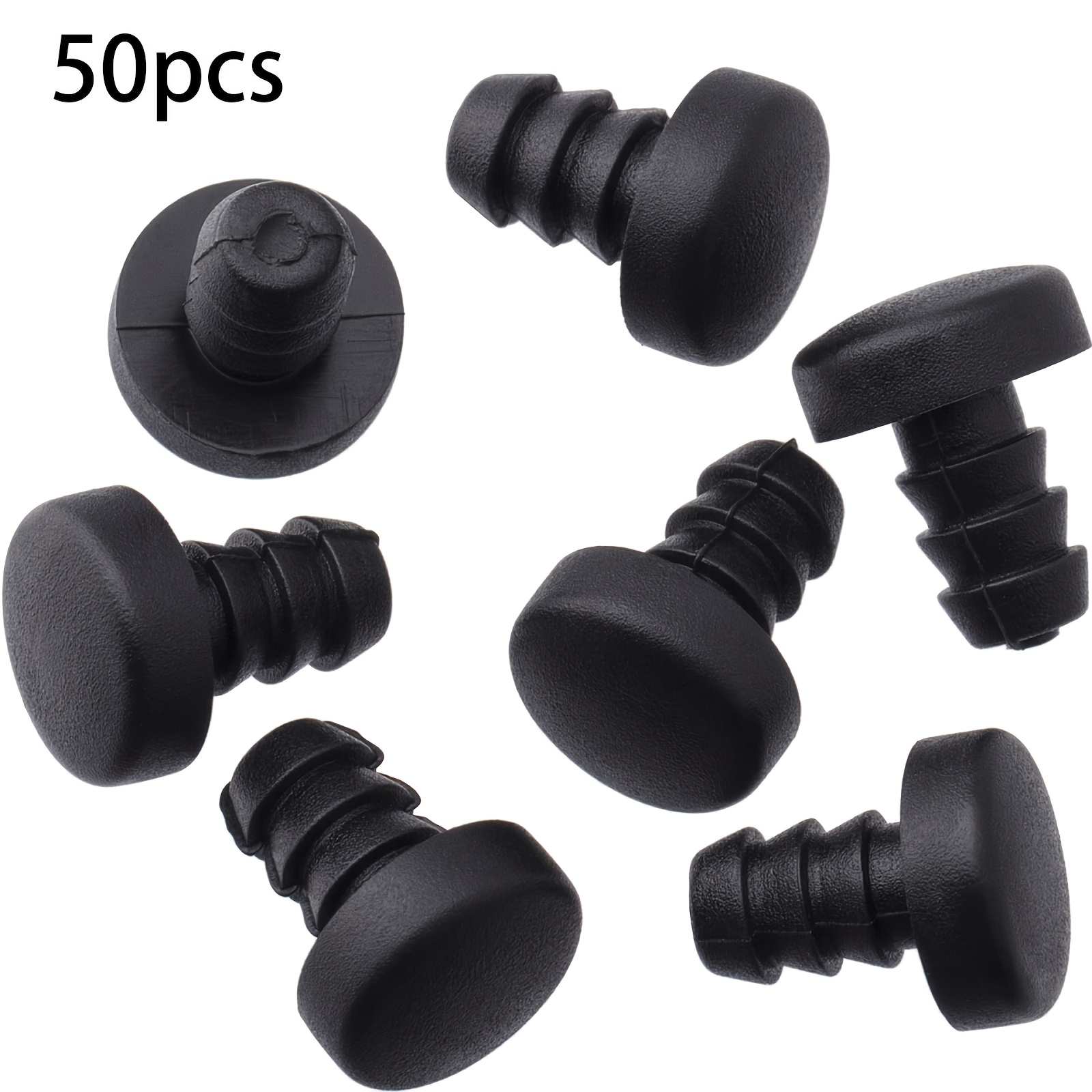 50pcs Glass Top Table Bumpers With Stem, Black Rubber Grippers, Patio Table Spacers, For Hole