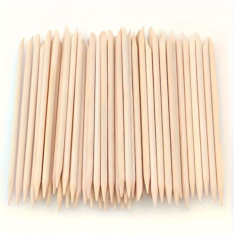 

200/300/500pcs, Disposable Orange Stick Nail Art And Cuticle Care - Odorless Nail Tools