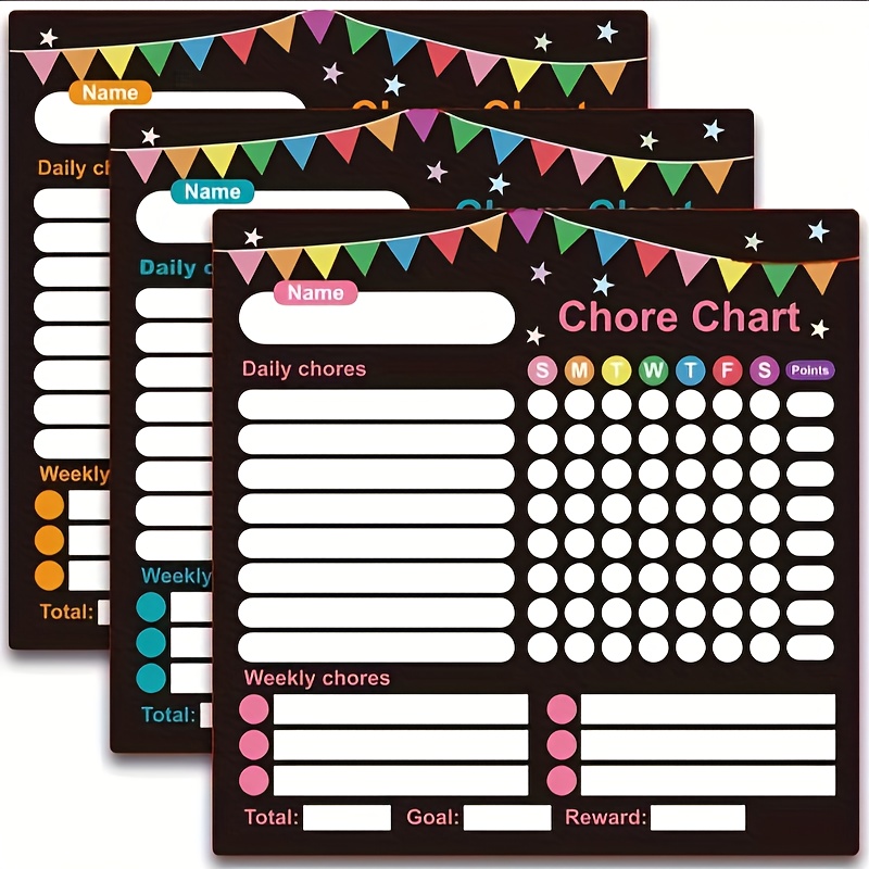 

3pcs Magnetic Chalkboard Weekly And Monthly Calendar Whiteboards For Refrigerators, Scheduling Boards, Magnets For Grocery Lists, Family Planner Kitchen Schedules, Family To-do Lists And Chore Charts