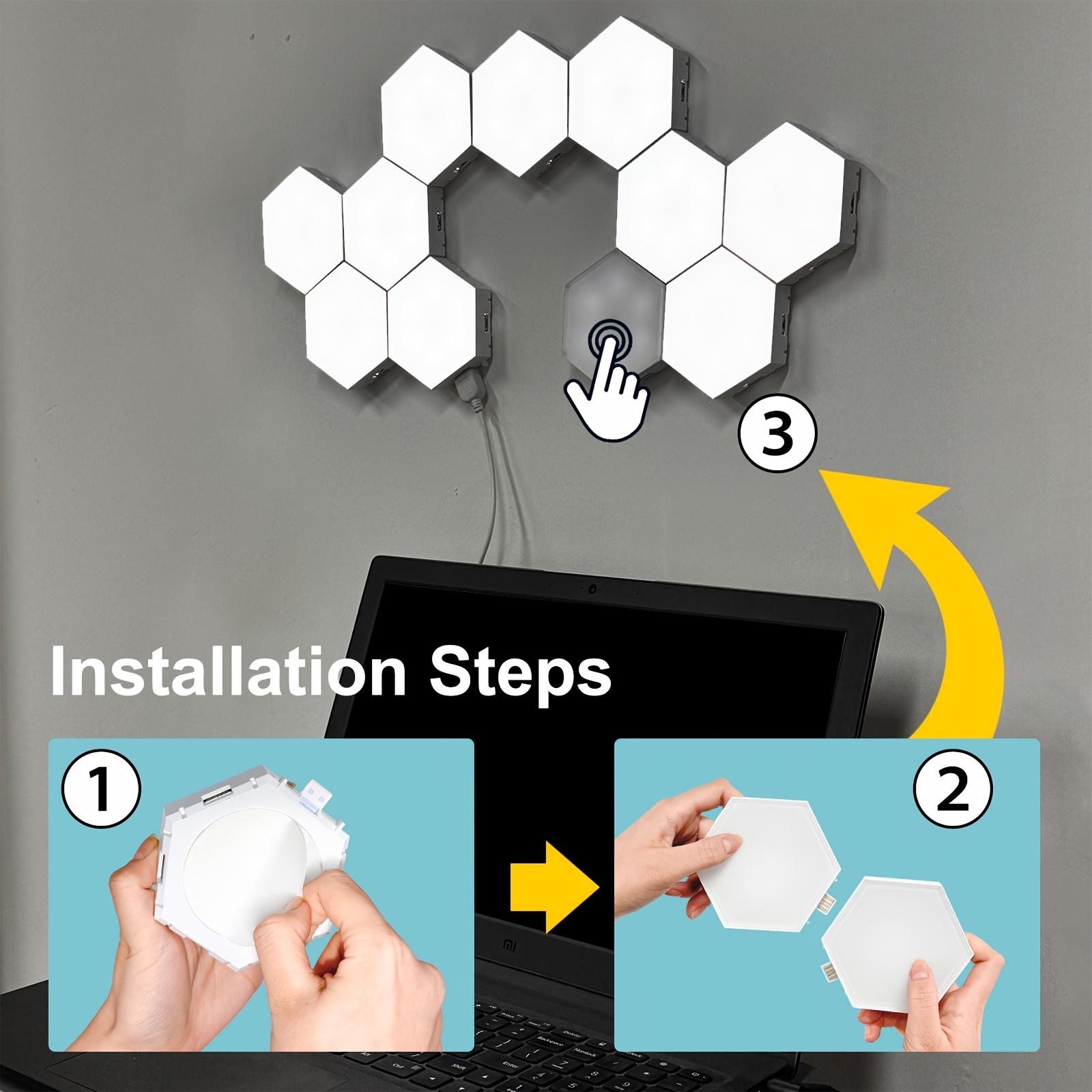 Smart LED Hexagonal Touch Light, DIY Splicing Light