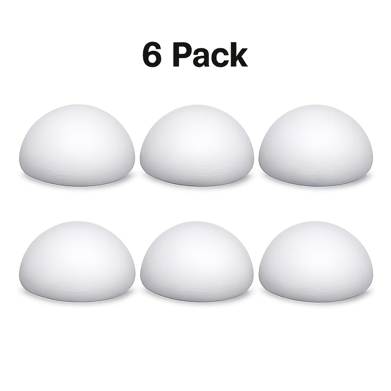 TEMU Foam 10cm/3.93 Inches, White Foam 6-pack / 8-pack, Handmade Diy Decoration Material, Versatile Hemispherical Craft Supplies Suitable For