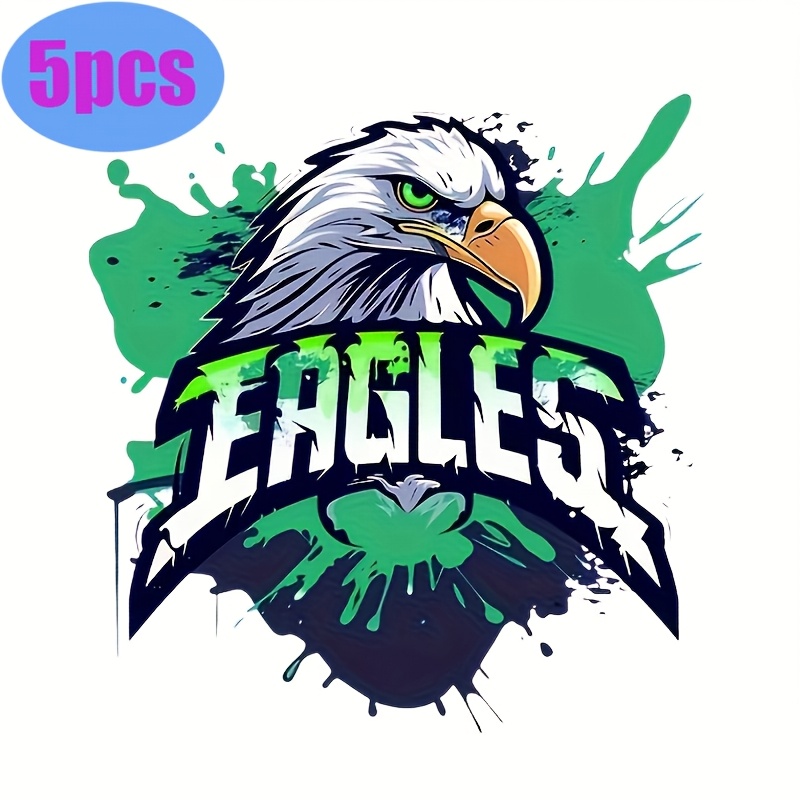 

5 Eagle Stickers - Heat Transfer Stickers Used To Create Backpacks, T-shirts, Pillows, Tote Bags, Pants, And More. Are And Washable.