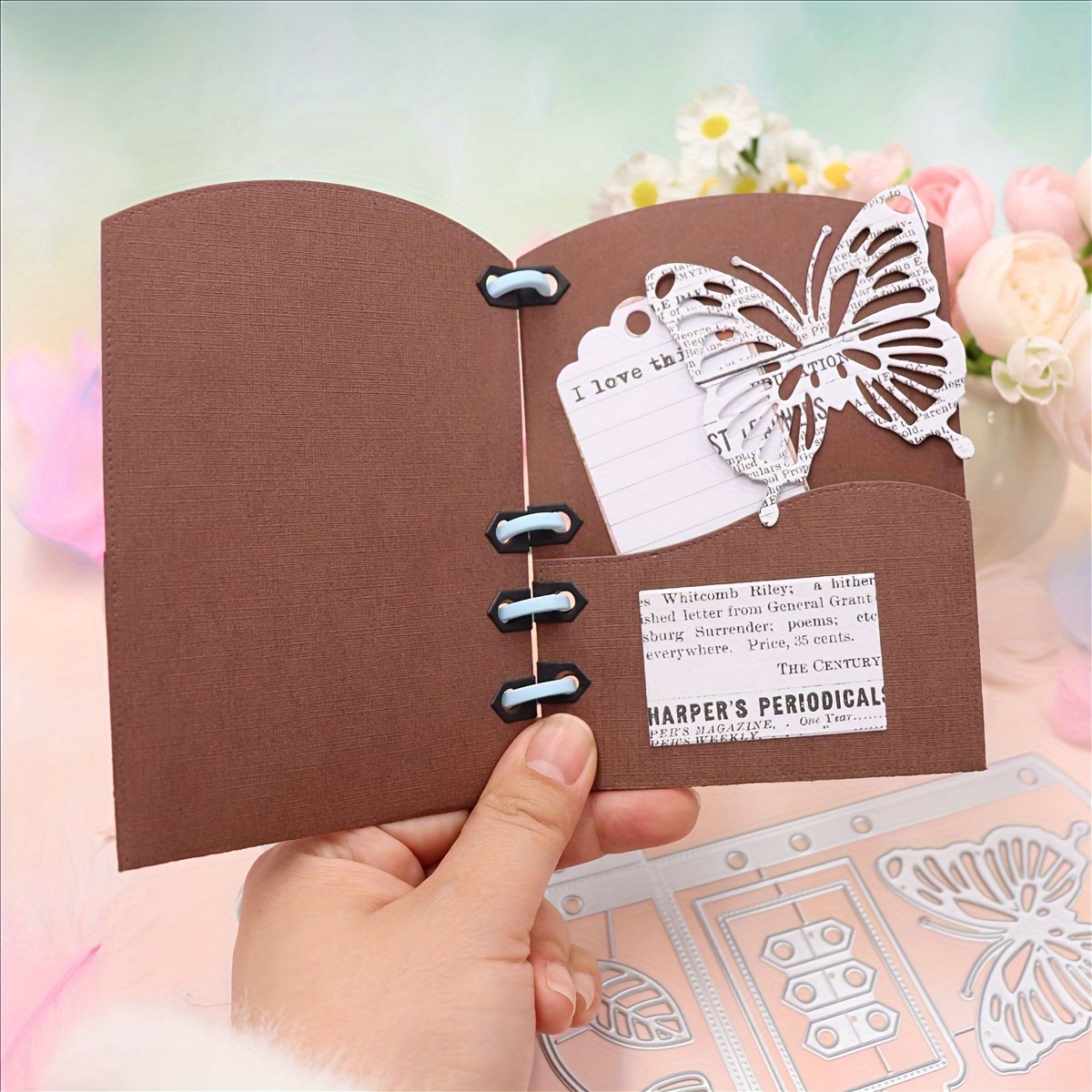 

1pc Metal Cutting Die For Diy Scrapbooking, Card Making & Photo Album Crafts - Silvery- & Numeric Design