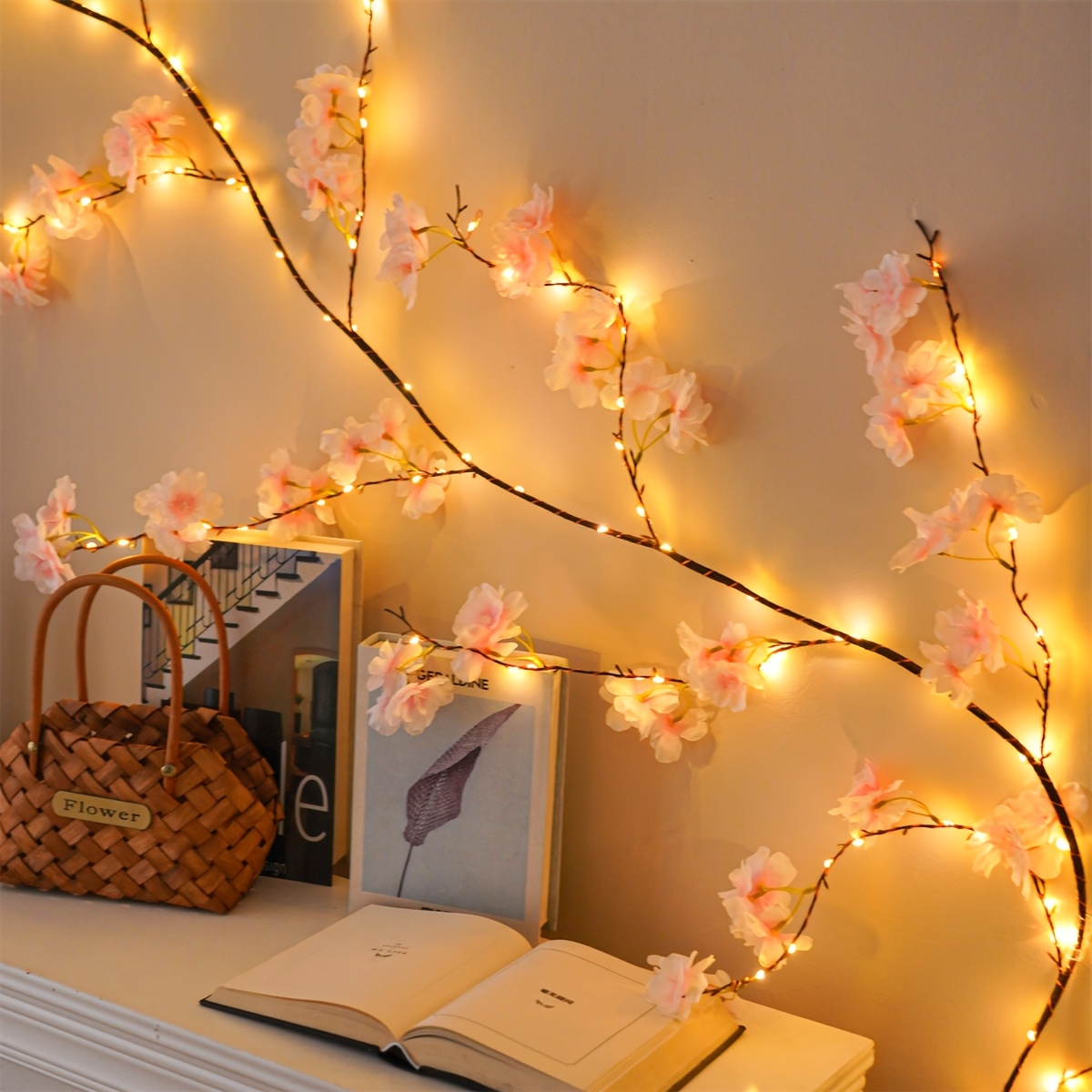 1pc 100led Usb Sakura Branch Light - /6ft Flexible Copper Wire Cherry Lamp For Romantic Bedroom & Wedding | Lighting, Christmas Valentine's Wall Decor | Spring Party Accent, Aesthetic Mood Light