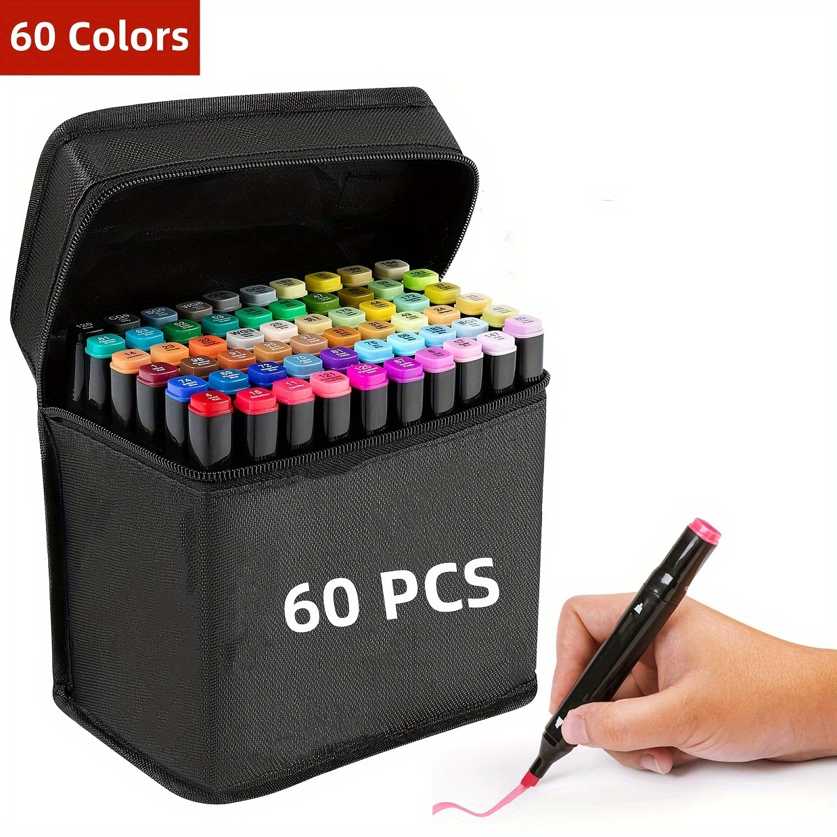 

Dual Tip Markers Set - 60/80/ Colors, Ergonomic Fine & Tips For Artists, Ideal For Sketching, Painting, And Card Making - Ink, Perfect Christmas Gift