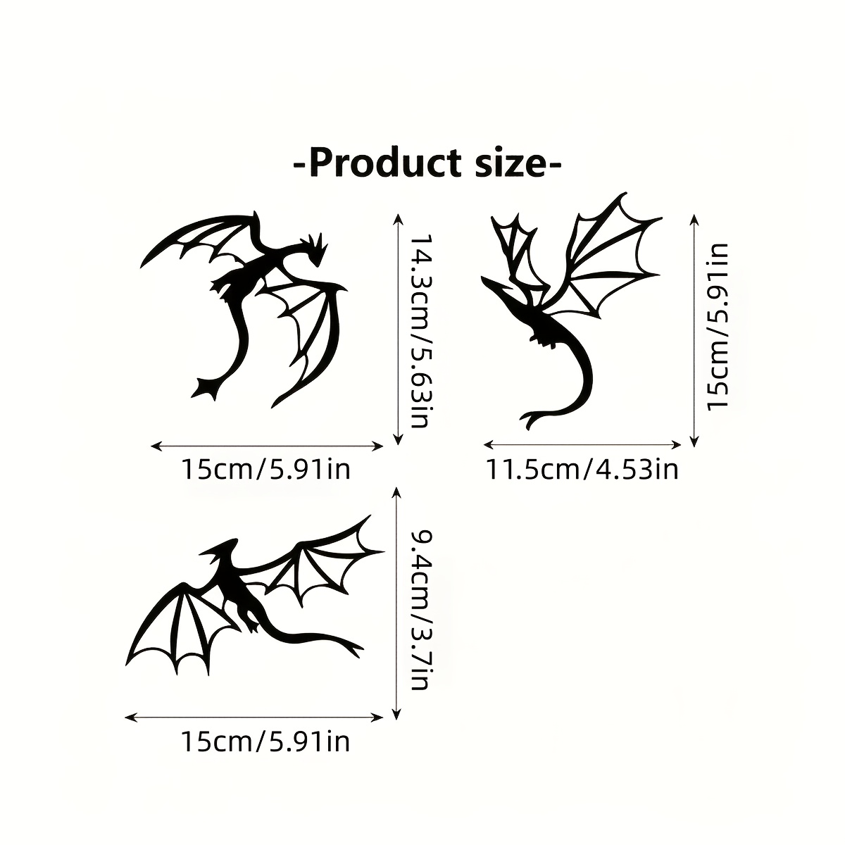 TEMU 2d Flat, 3pcs Dragon Wall Art Panels - 2d Flat Dragon-shaped Acrylic Suitable For Dragon Lovers Gift, Cave , Indoor/outdoor Housewarming Present