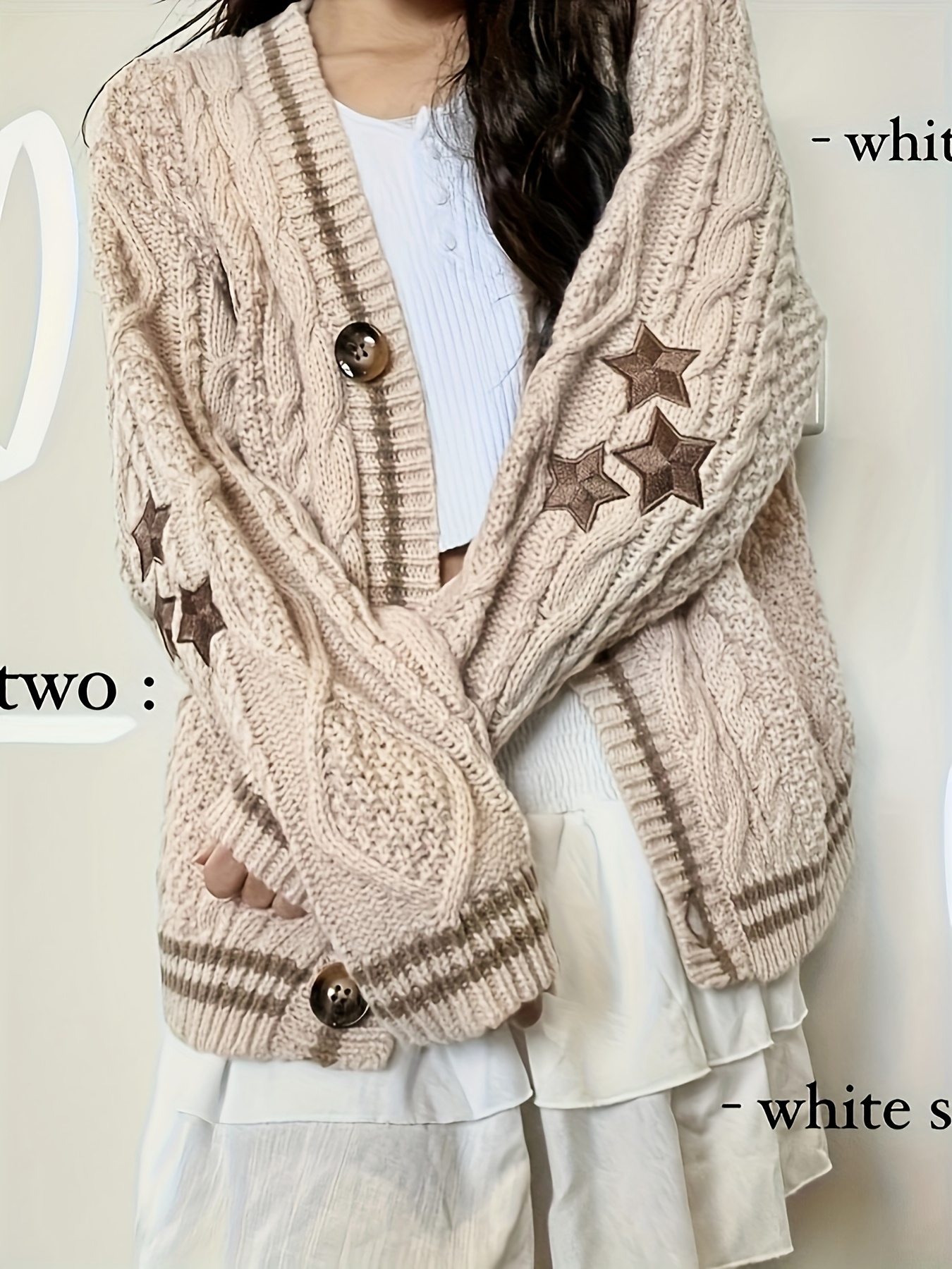 embroidered cardigan sold on Temu United States