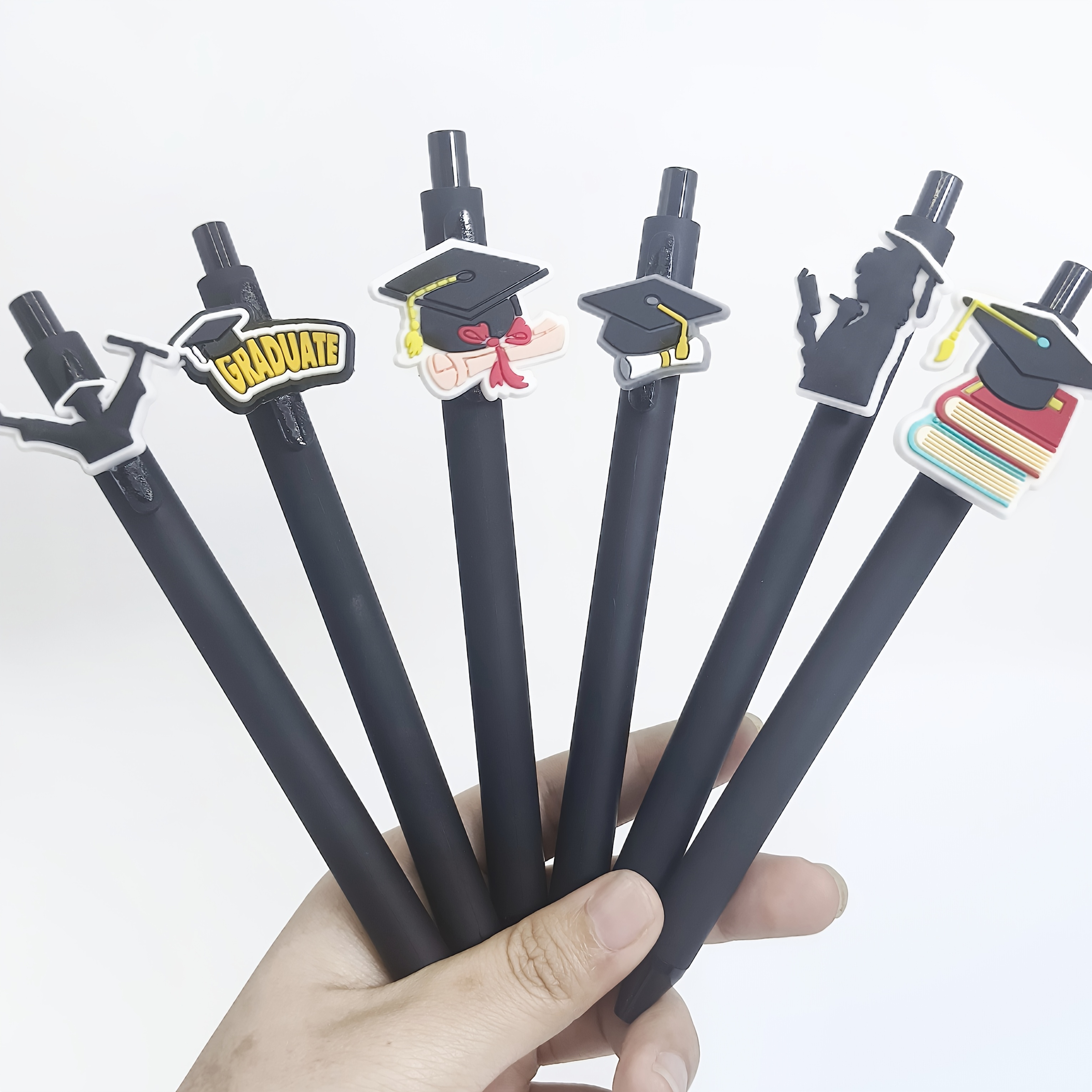 6pcs happy graduation gel pens graduation party gifts for students   and home supplies patterns random