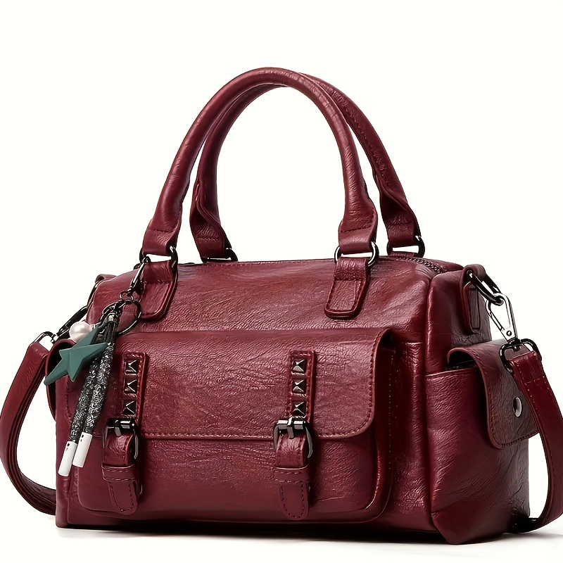 

European Fashion Large Capacity Shoulder Bag, Solid Color Crossbody Bag, Zipper Closure, Polyester , Suitable For Women.