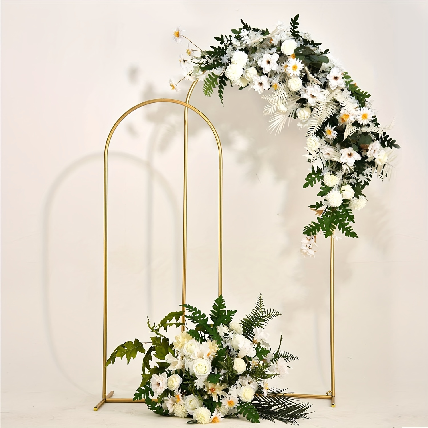 

Wedding Arch Backdrop Stand Gold Metal Arch Stand Set Of 2 For Birthday Party Wedding Ceremony Baby Shower Graduation Decoration, 5ft And 6ft