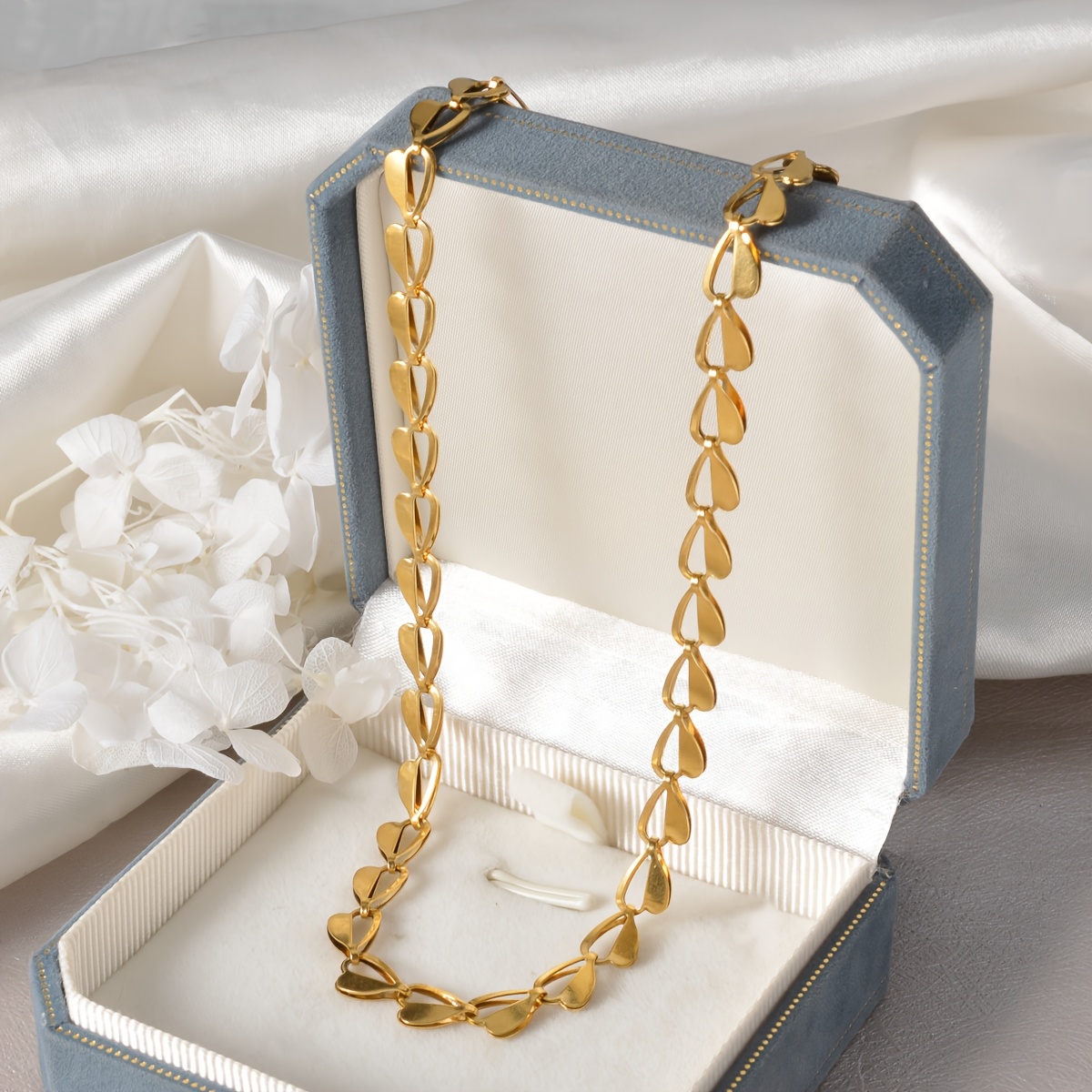 Women's Heart Hollow Asymmetrical Chain Necklace, Valentine's Gift