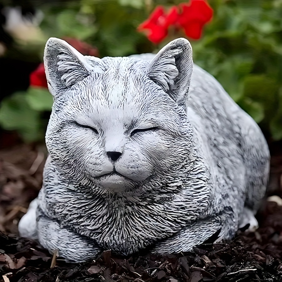 1pc Resin Kitten Figurine - Cute Chibi Statue Suitable For Indoor/outdoor Decor, Chibi Collectible Gift For Christmas,, Housewarming - Resin For Home, Office, Garden Decoration (chibi Lover Gift)