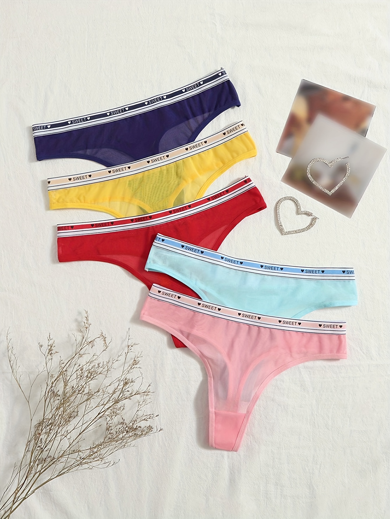 Women's Combo Sexy Breathable Letter Tape Thong Panties - Temu Canada
