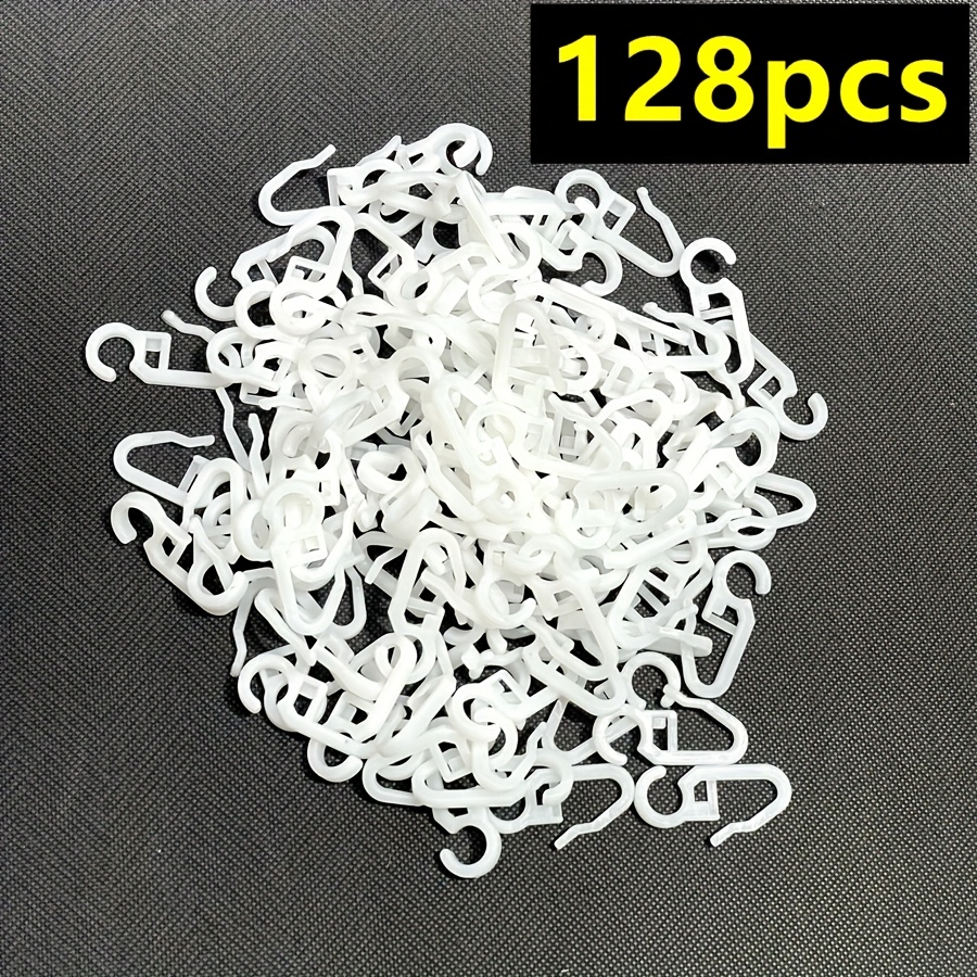 E-shop 128 Stück Kunststoff Vorhanghaken, geeignet für Vorhangschienen, Badezimmervorhänge und Auto-Vorhänge, hergestellt aus Nano-Plastik
