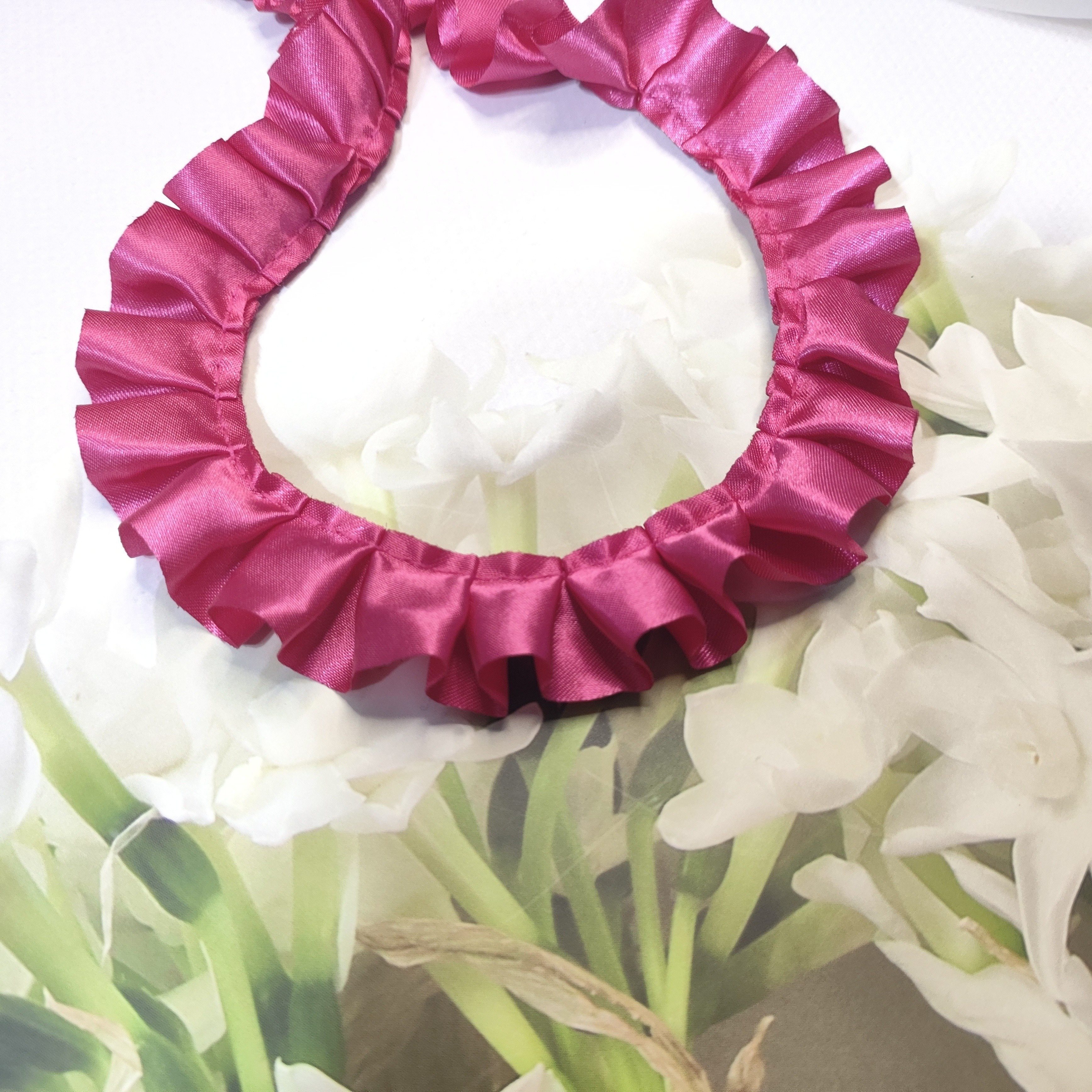 Ruffle Satin Ribbon Trim With Unilateral (-sided) Ruffles - Multicolor ( Blush,,,,, Burgundy, ,,) Suitable For Doll Dress Crafting, Wedding Dresses, Showers & Diy Sewing