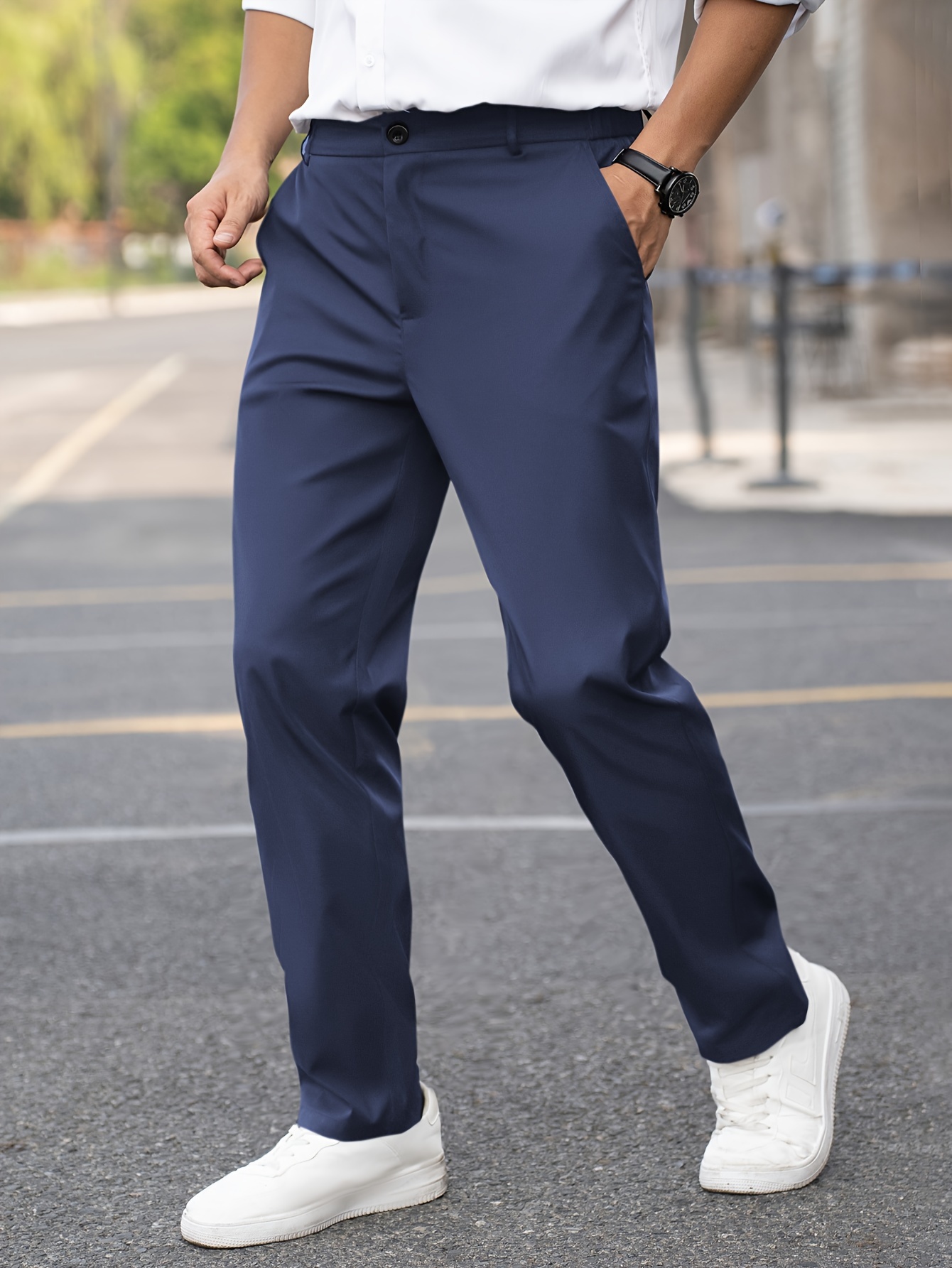 Pantalones Casuales Tela Pantalon De Vestir Hombre Pantalones De