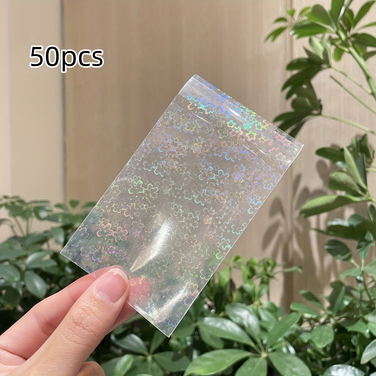50 Transparent Laser Jewelry Pouches, Glitter Storage Bags