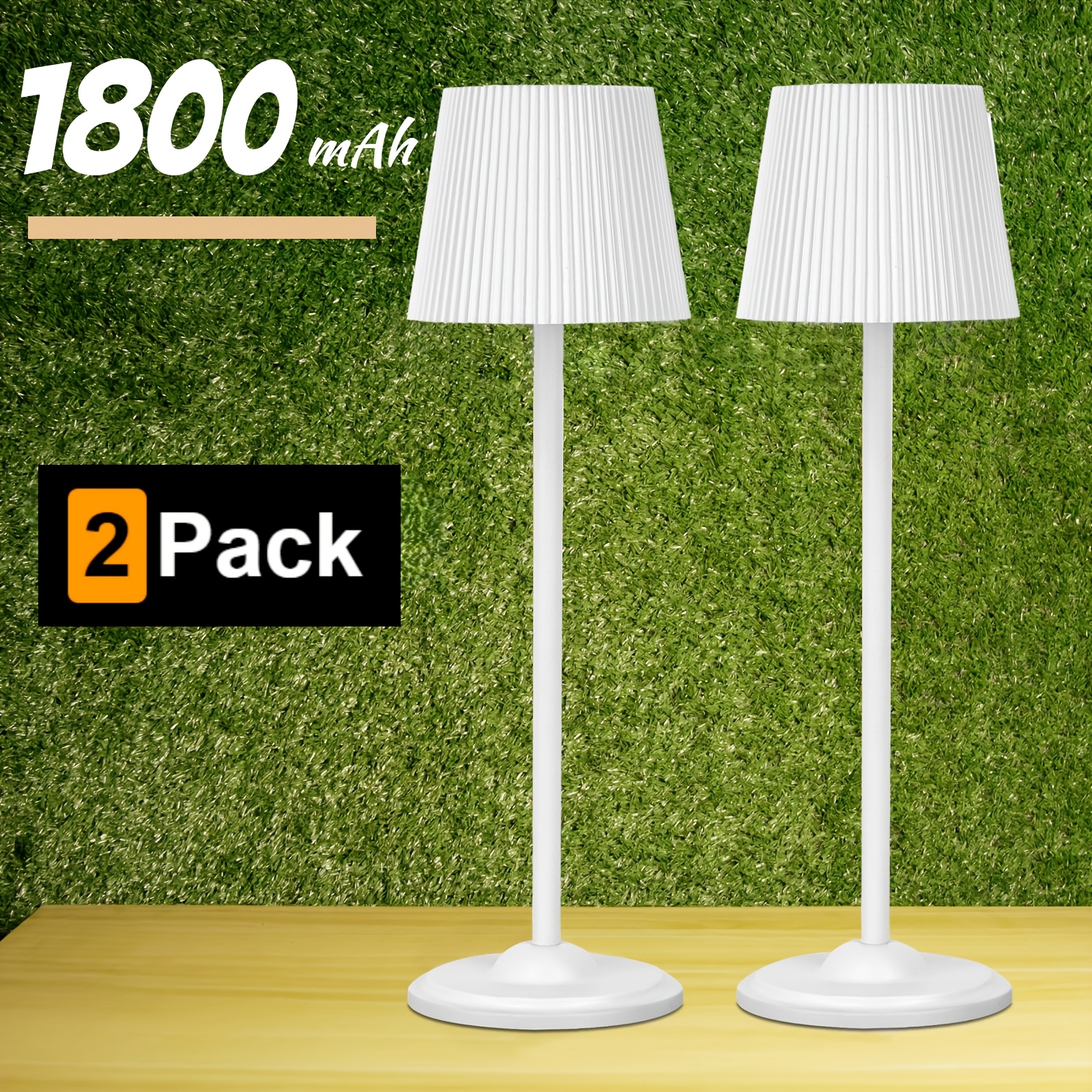 Two-Pack Portable LED Rechargeable Desk Lamps with Touch Control