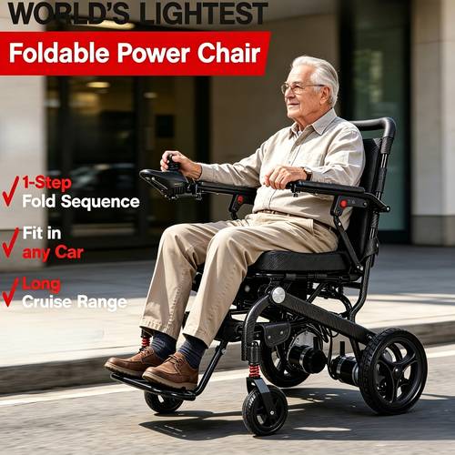 all terrain folding electric wheelchair weighs just 41 lbs supports up to 333 lbs black dual 240 16 mile range removable long lasting battery
