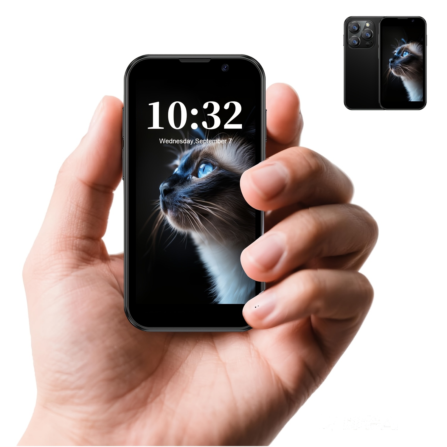 TEMU Mini Smartphone 3G Débloqué, Écran 3.0 Pouces Double Sim Core Mini Téléphone Téléphone Étudiant Premium Petit Smartphone Téléphone de Poche