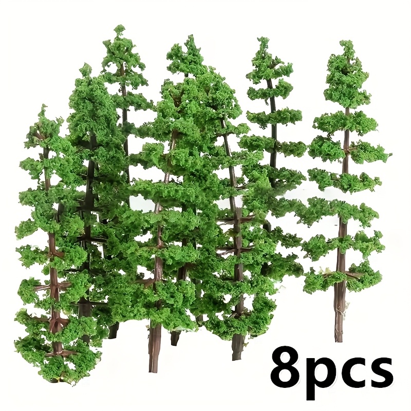 Image of Set Of 8 Miniature Trees, 7 Cm Tall, Designed For Sand Table Landscaping And Micro Scenery. Ideal For , Model Scenes, And Park Decorations, Including Train And Railway Embellishments