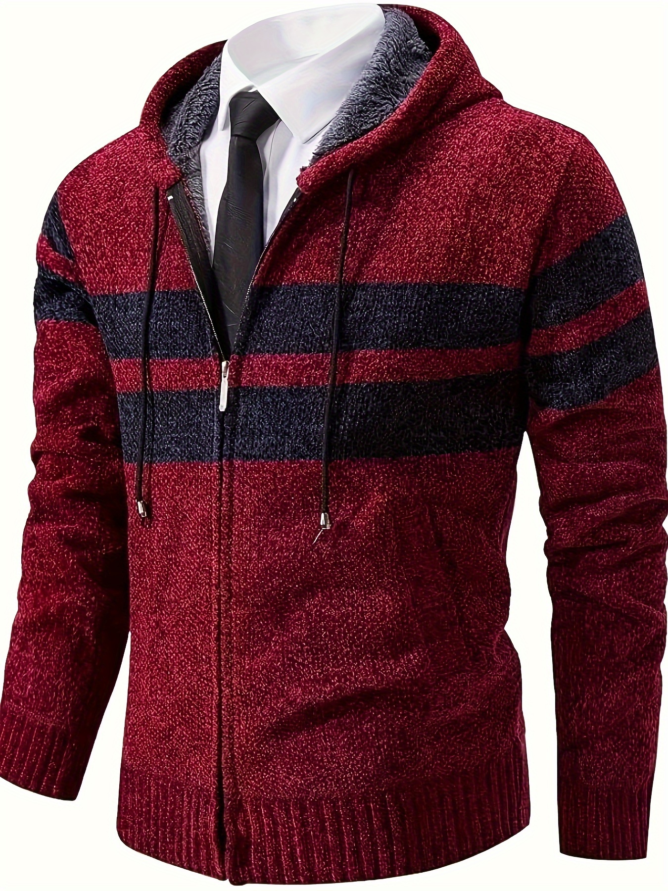 Men s Hoodie Knit Knitwear Sweatshirt Sweater Jacket Coat Mens Autumn Winter Fleece Thick Warm Hoodie Cardigan Sweater Knitwear Classic Long Sleeve Sweater Knitwear Knit Men 0