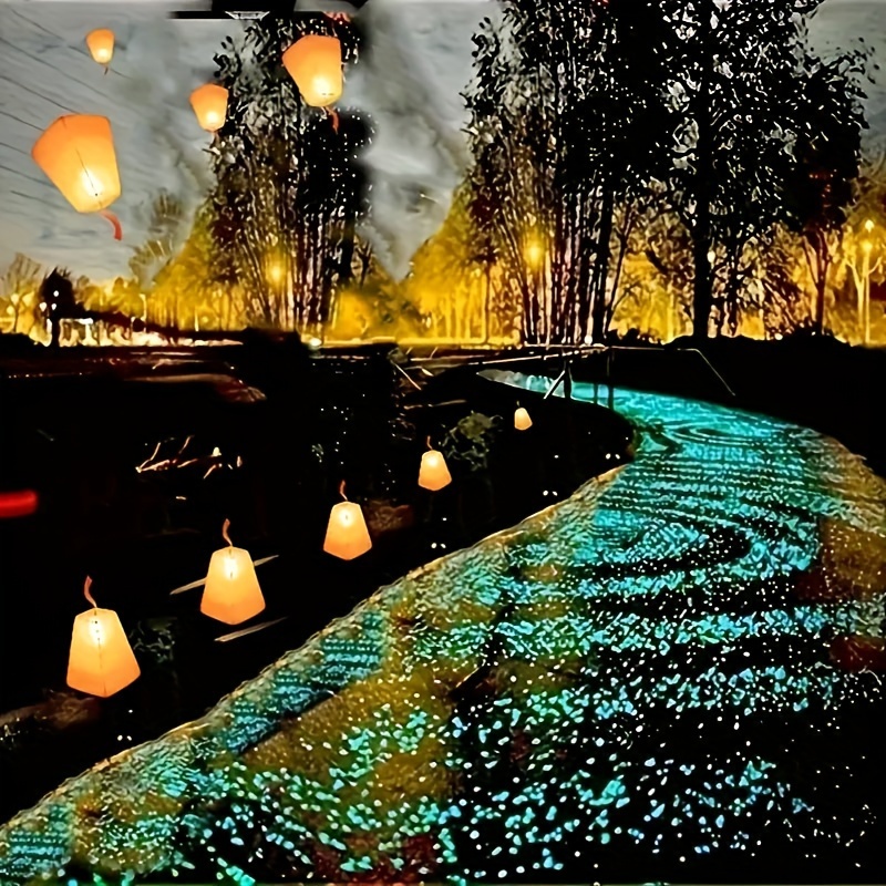 400 Pietre Luminose Da Giardino - Ciottoli Fluorescenti Bianchi, Per Decorazioni E Acquari - Foto 10