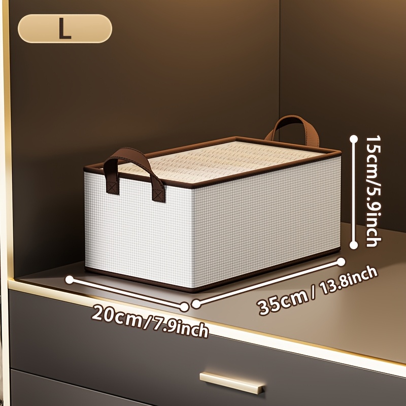 Large Capacity Mesh Pattern Fabric Storage Box, Foldable Laundry Basket With Handle, Suitable For Closet And Clothing Organization