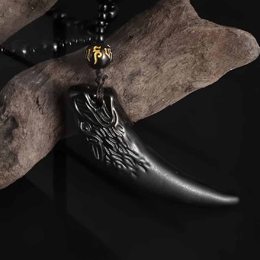 

Men's Wolf Tooth Shape Pendant Necklace, Cool Necklace Jewelry