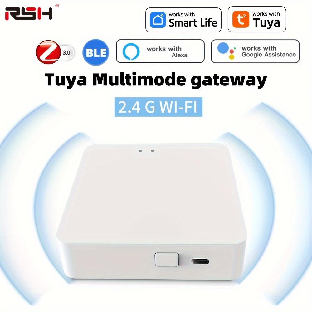 Rsh Smart Zigbee & Bt Mesh Compatible For /smarlife Devices, Alexa & Google Home Voice Control, Wireless Bridge With App Control, Smart Home For Zigbee/bt Smart Plug,, Doorbell